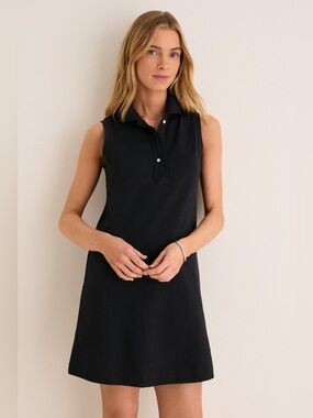Tuckernuck NWT Black Pique Margaret Polo Dress Size XXL Mini Dress Cotton